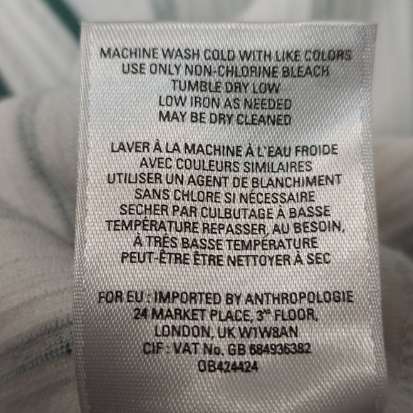 Deletta Anthro white green peplum top Small - Picture 9 of 10